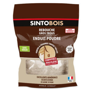 Enduit en poudre Gros trous SINTO bois clair 1 kg