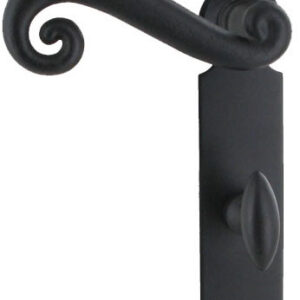 Ensemble sur plaque de style Cévennes entraxe 195 mm bec de cane condamnation droite noir BRIONNE V.1010743NR
