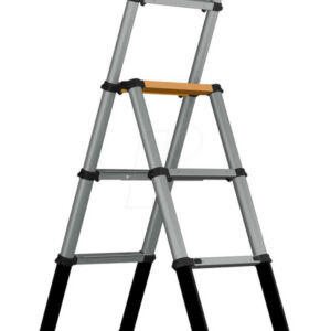 Escabeau télescopique aluminium - 2,05 m 7 marches - pliable compact