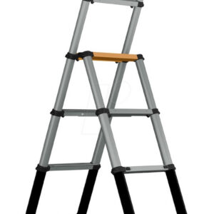 Escabeau télescopique aluminium - 2,35 m 8 marches - pliable compact