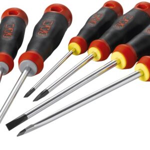 Jeu de 8 tournevis S1 bi-matière Fente Phillips et Pozidriv SAM OUTILLAGE T-J8