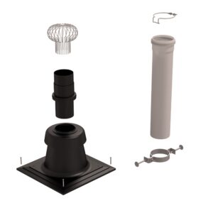 Kit entrée plafond CHEMILUX B22p-B23p D110mm noir pour flexible UBBINK 100019