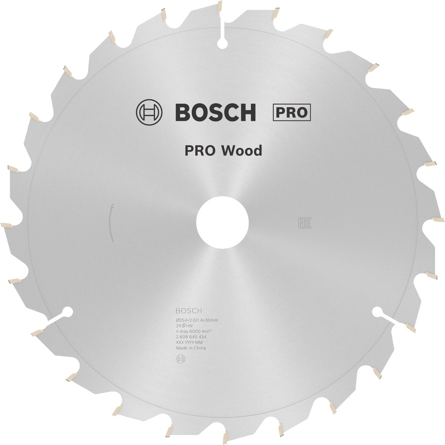 Lame de scie circulaire PRO Wood 254 x 30 x 2.0 mm D 24 BOSCH 2608640434