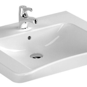 Lavabo blanc (PMR) - Dimensions : 650 x 560 - couleur : blanc