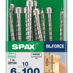Lot De 10 Vis Acier Tête Cylindrique Spax, Diam.6 Mm X L.100 Mm