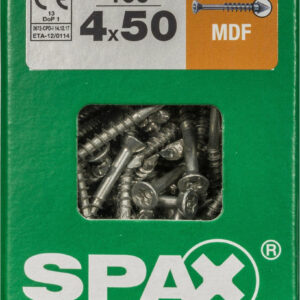 Lot De 100 Vis Acier Tête Fraisée Spax, Diam.4 Mm X L.50 Mm