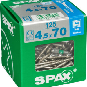 Lot De 125 Vis Inox Tête Fraisée Torx Spax, Diam.4.5 Mm X L.70 Mm
