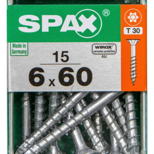 Lot De 15 Vis Acier Tête Autofraisée Plate Spax, Diam.6 Mm X L.60 Mm