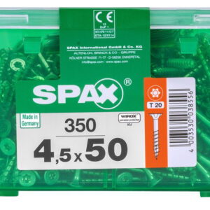 Lot De 350 Vis Acier Tête Plate Spax, Diam.4.5 Mm X L.50 Mm