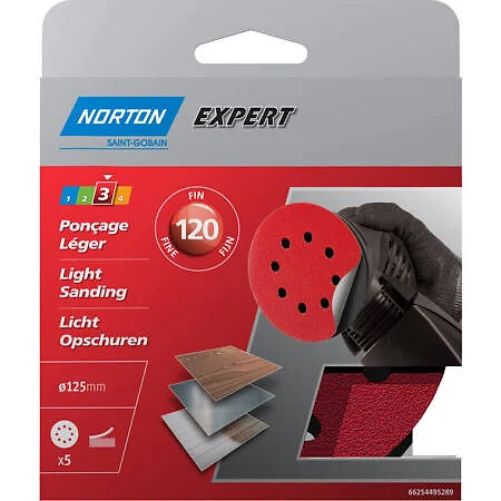 Lot de 5 disques abrasifs , 66254495289 NORTON grain 120