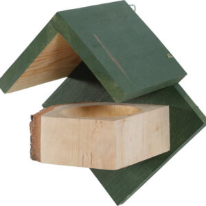 Mangeoire oiseaux du jardin bois 17mm hut m 250x165x275mm vert Zolux
