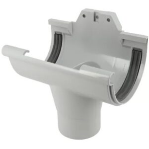 Naissance centrale à joint 80 mm TECHTAN pour gouttière demi-ronde LG25 gris NICOLL NC25