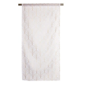 Paire de vitrages transparent Tamara blanc et dore l. 60 x H. 120 cm