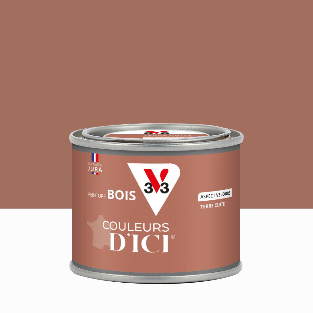 Peinture extérieure bois V33 Couleurs d'ici, terre cuite velours 0.125l