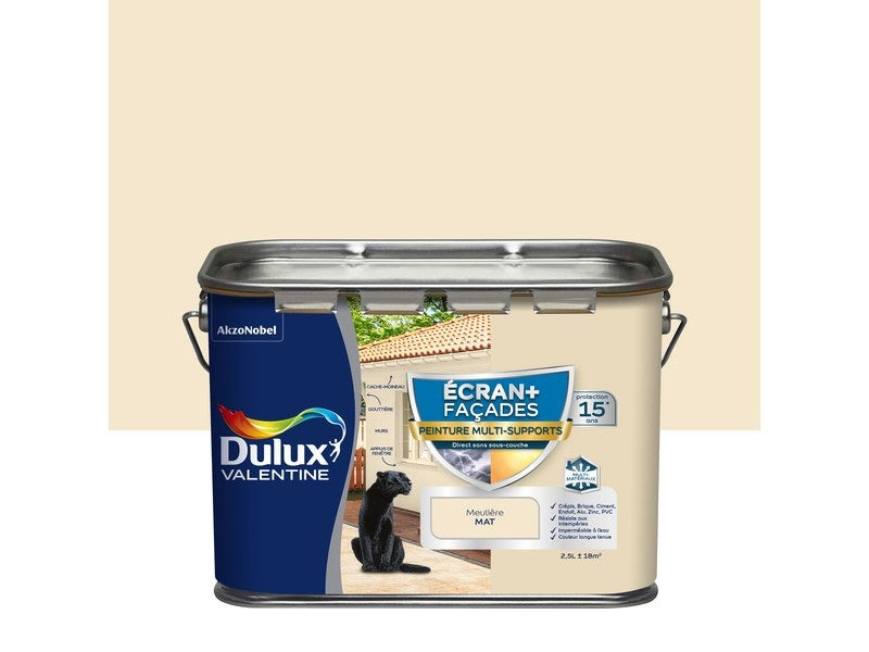 Peinture facade Ecran + multi-supports DULUX VALENTINE, meuliere, 2.5 l