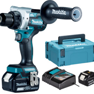Perceuse-visseuse 18 V + 2 batteries 5 Ah + chargeur rapide + coffret MAKPAC MAKITA DDF486RTJ