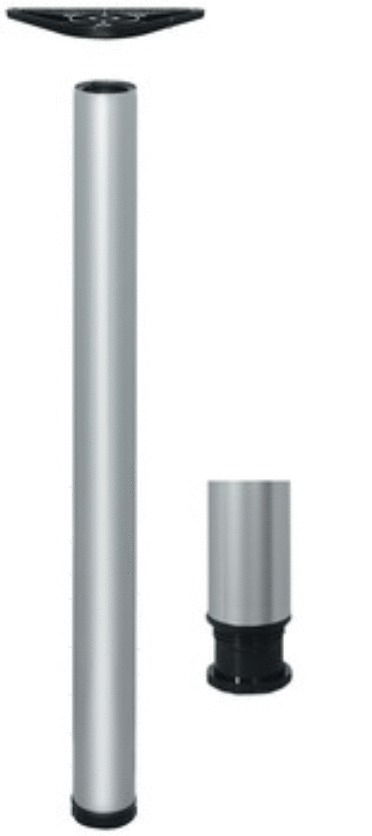 Pied de table RONDELLA diamètre 60 mm hauteur 900 mm acier aspect inox 635.06.490