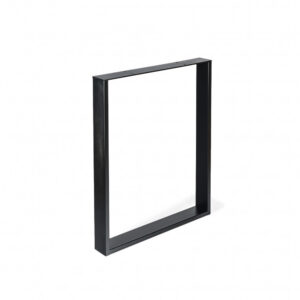 Pied meuble rectangle REI fixe métal brut noir