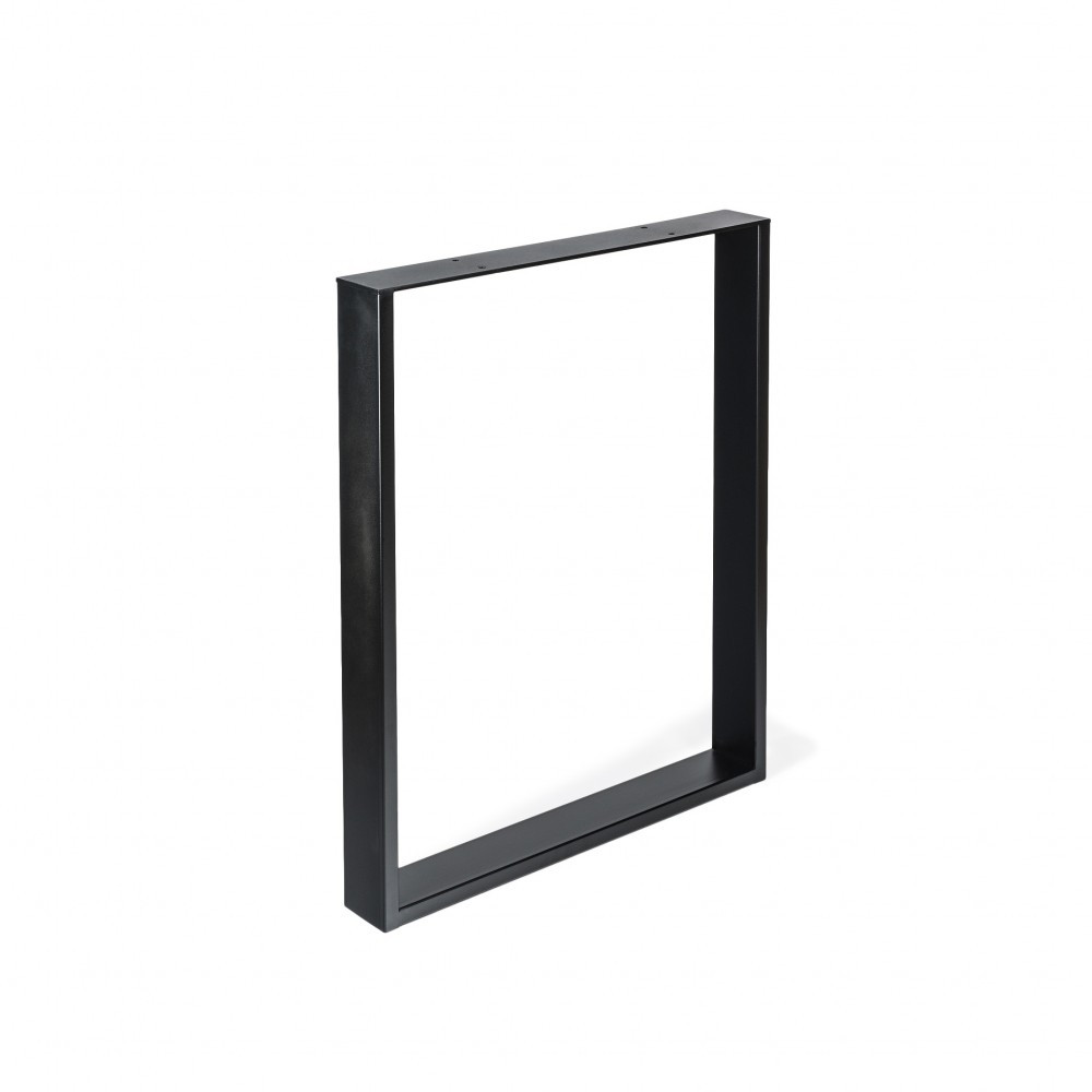 Pied meuble rectangle REI fixe métal brut noir