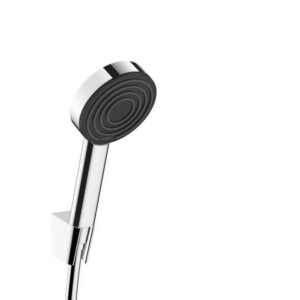 Pommeau de douche 1 jet, flexible et support, HANSGROHE Pulsify chromé