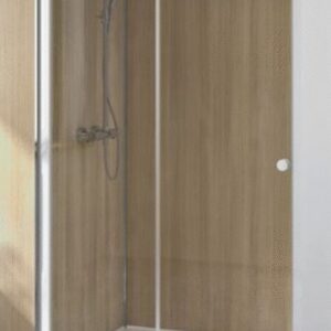 Porte coulissante SUPRA III C 120 cm blanc verre transparent KINEDO PA1541BTN