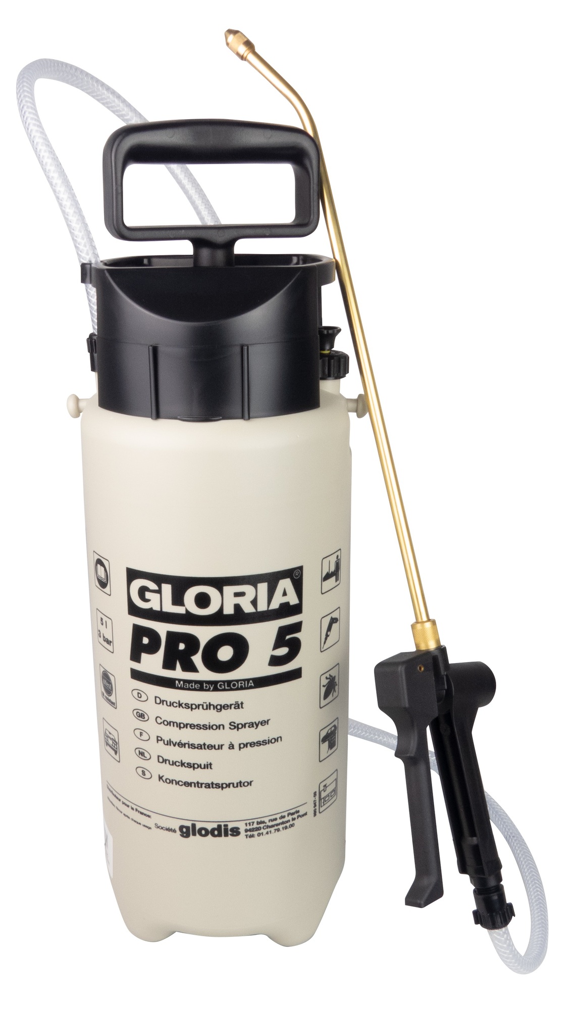 Pulvérisateur à pression spécial Pro 5 cuve plastique 5 l GLORIA 163106