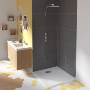 Receveur de douche KINESURF carré 80x80 cm blanc antidérapant KINEDO RD1100AD