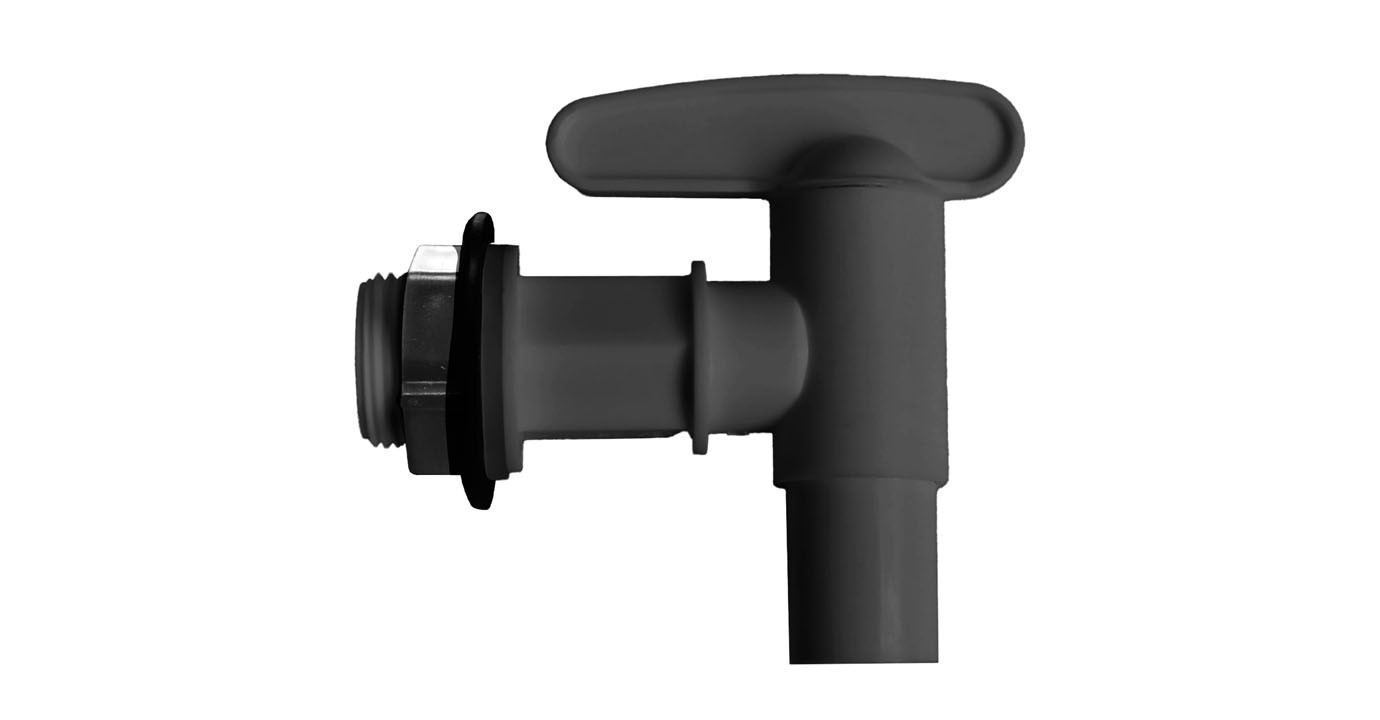 Robinet pour récupérateur d’eau de pluie - PE 3/4” 19 mm - gris graphite