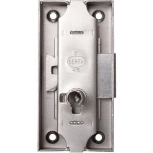 Serrure espagnolette 80 x 50 mm axe 30 mm longueur du canon 12 mm gauche finition fer DEVISMES 12383-004-G