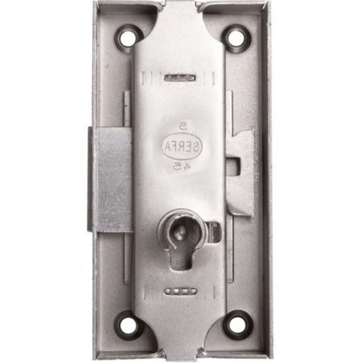 Serrure espagnolette 80 x 55 mm axe 35 mm longueur du canon 12 mm droite finition fer DEVISMES 12383-005-D