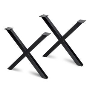 Set 2 pieds CROSS de hauteur 695 mm en acier finition noir EMUCA 2040214