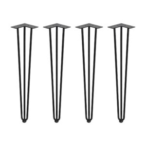 Set de 4 pieds HAIRPIN de hauteur 710 mm en acier finition noir EMUCA 2040414