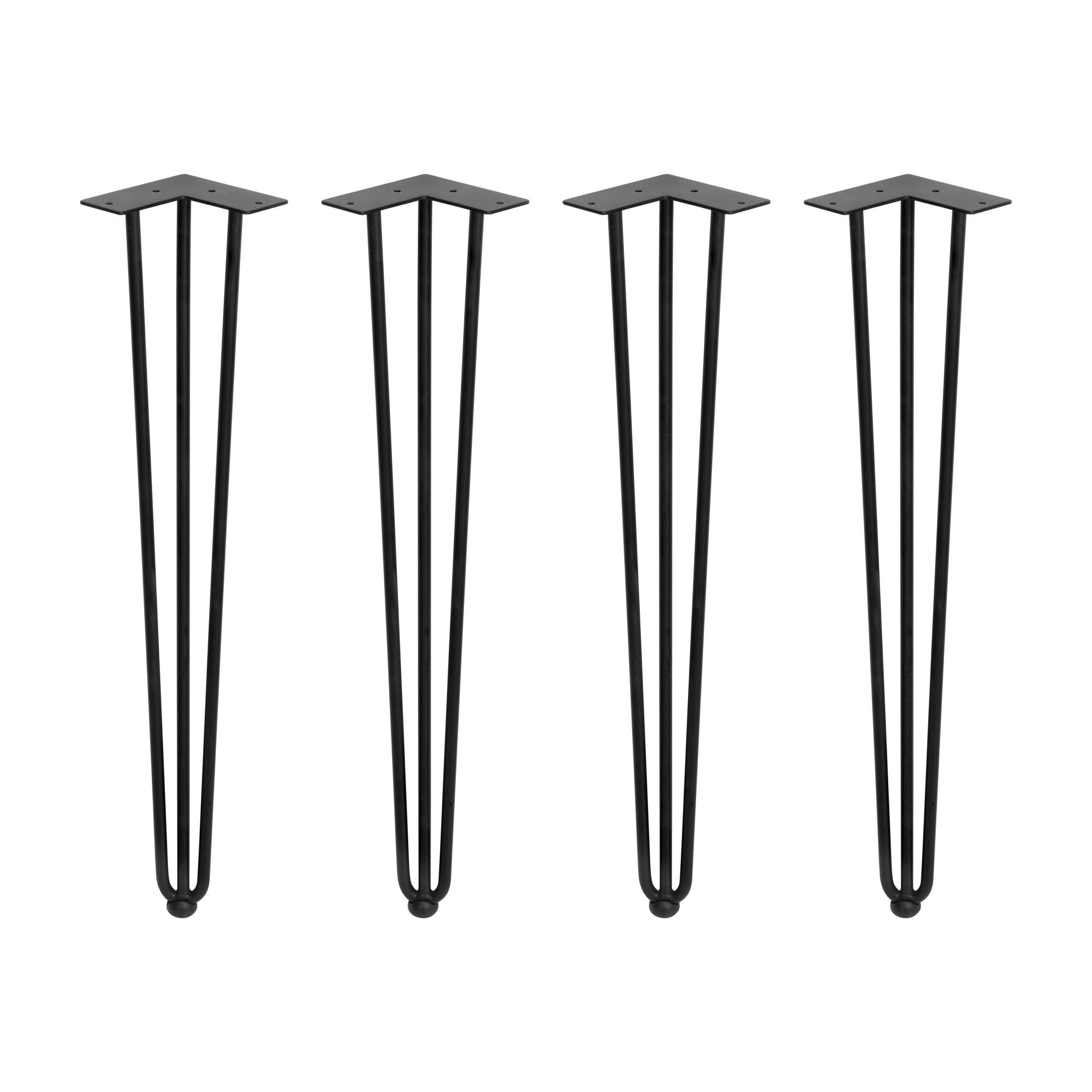 Set de 4 pieds HAIRPIN de hauteur 710 mm en acier finition noir EMUCA 2040414