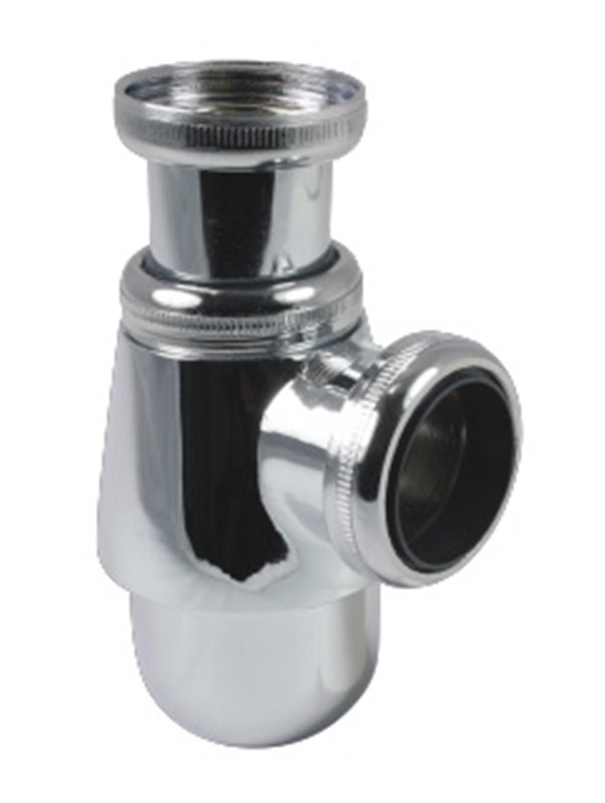 Siphon petit culot - Diamètre de sortie: 32 mm - Chromé