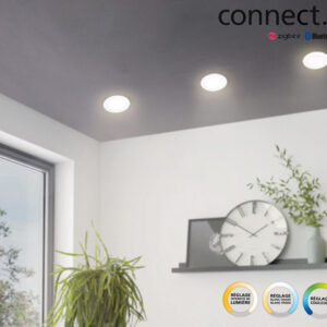 Spot à encastrer connecté Zigbee bluetooth Fueva, D17 blanc/couleurs, rond blanc
