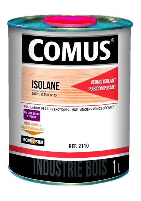 Vernis isolant polyuréthane spécial bois exsudants Isolane 1l COMUS 2110 0000 21