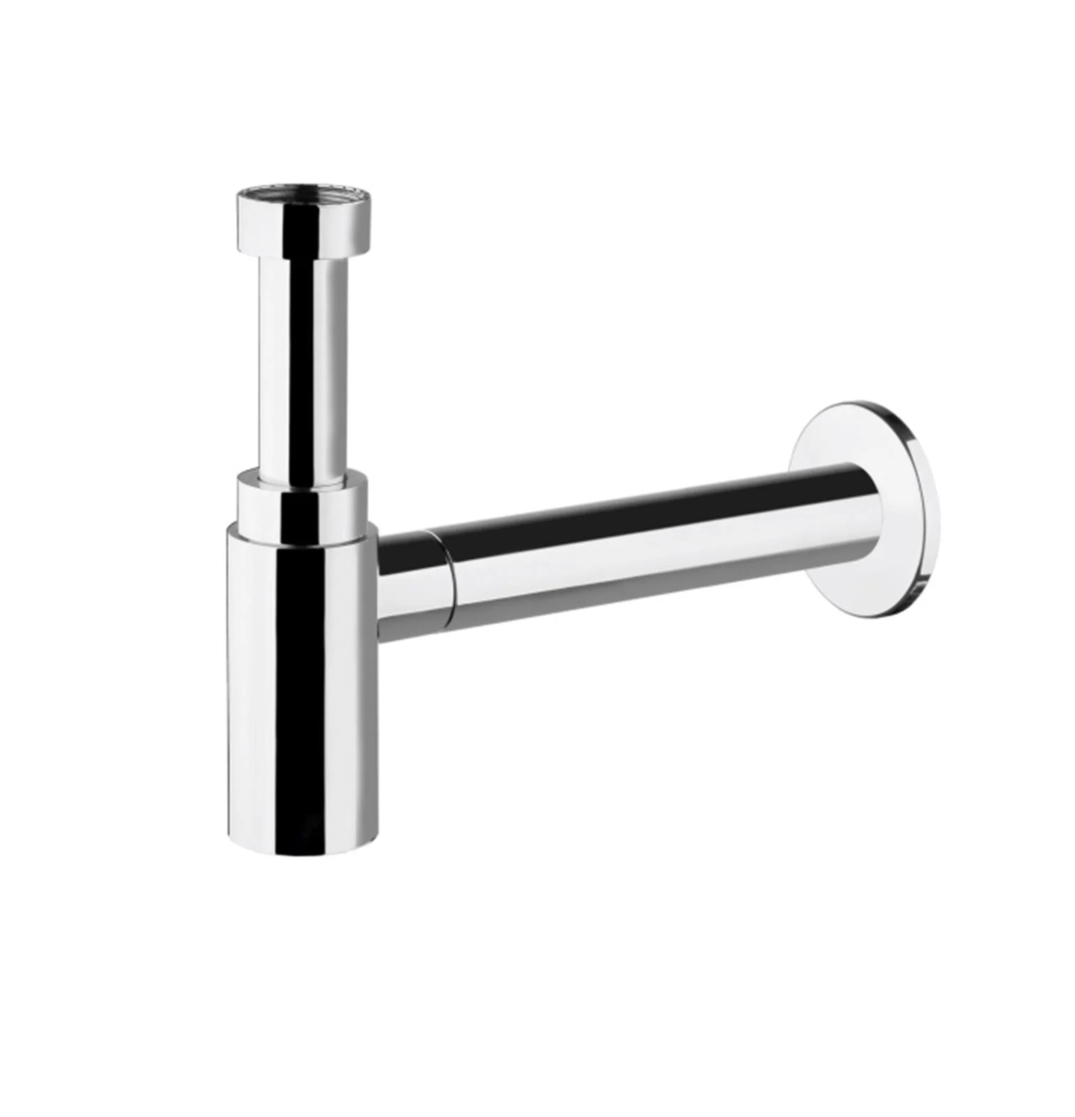 Siphon de lavabo droit recoupable en ABS vidage - Chromé